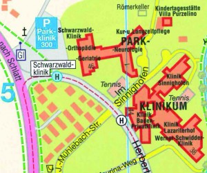 Anfahrtsplan Park-Klinikum Bad Krozingen